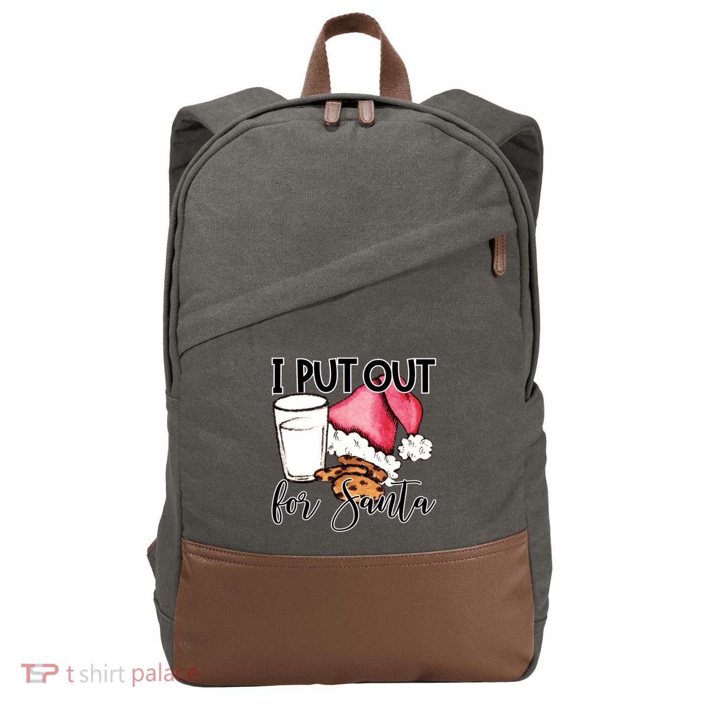 I Put Out For Santa Cookies And Milk Gift Cotton Canvas Backpack