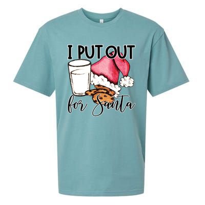 I Put Out For Santa Cookies And Milk Gift Sueded Cloud Jersey T-Shirt