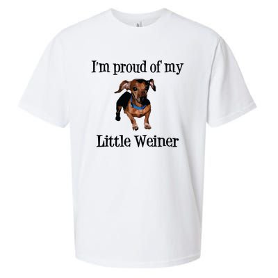 Im Proud Of My Little Weiner Funny Dog Lover Animal Lover Sueded Cloud Jersey T-Shirt