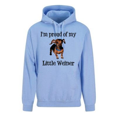 Im Proud Of My Little Weiner Funny Dog Lover Animal Lover Unisex Surf Hoodie