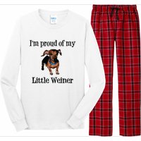 Im Proud Of My Little Weiner Funny Dog Lover Animal Lover Long Sleeve Pajama Set