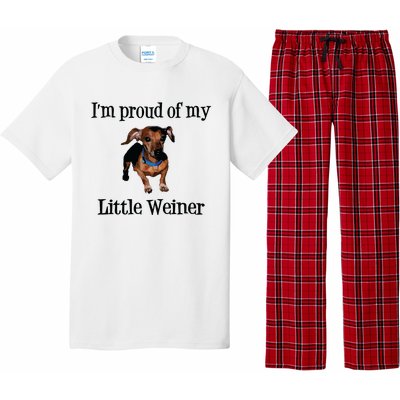 Im Proud Of My Little Weiner Funny Dog Lover Animal Lover Pajama Set