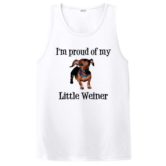 Im Proud Of My Little Weiner Funny Dog Lover Animal Lover PosiCharge Competitor Tank