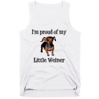 Im Proud Of My Little Weiner Funny Dog Lover Animal Lover Tank Top