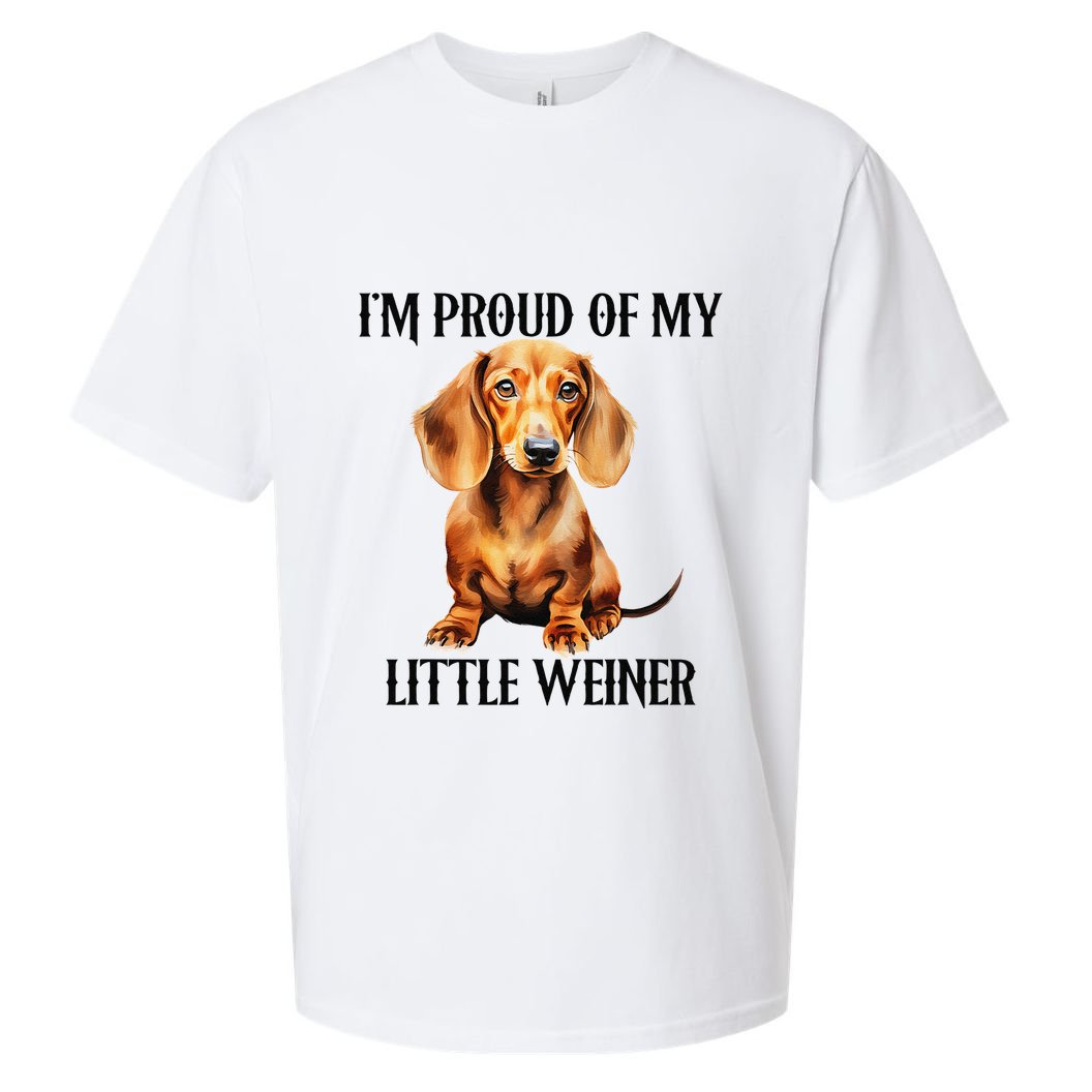 I’M Proud Of My Little Weiner Funny Wiener Dog Sueded Cloud Jersey T-Shirt