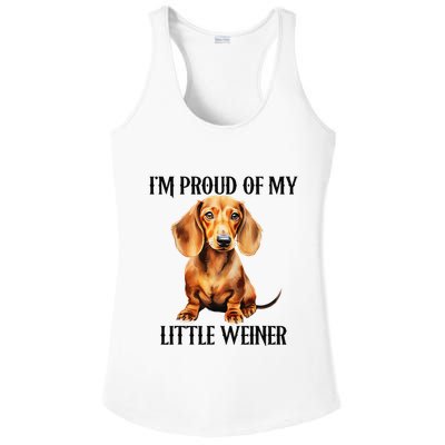 I’M Proud Of My Little Weiner Funny Wiener Dog Ladies PosiCharge Competitor Racerback Tank