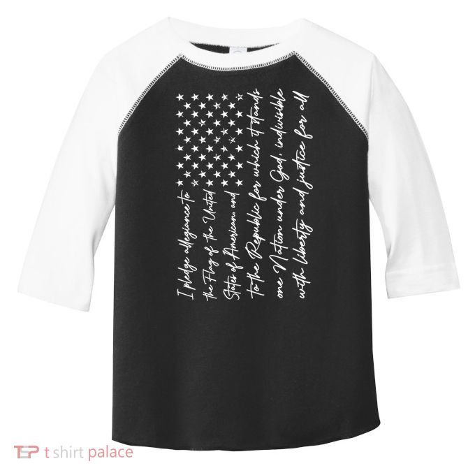 I Pledge Of Allegiance The Flag Of The United States Of USA Toddler Fine Jersey T-Shirt