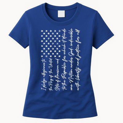I Pledge Of Allegiance The Flag Of The United States Of USA Womens T-Shirt