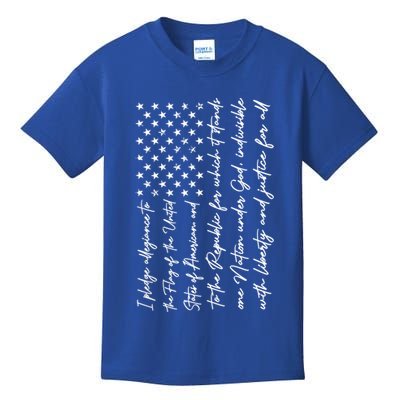 I Pledge Of Allegiance The Flag Of The United States Of USA Kids T-Shirt