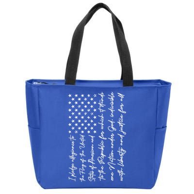 I Pledge Of Allegiance The Flag Of The United States Of USA Zip Tote Bag