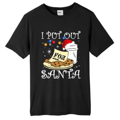 I Put Out For Santa Milk And Cookies Christmas Funny Sarcasm Tall Fusion ChromaSoft Performance T-Shirt