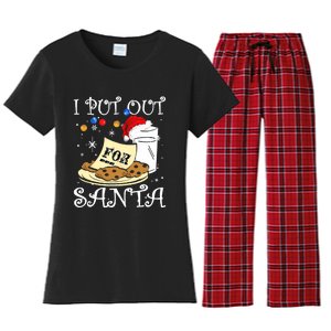 I Put Out For Santa Milk And Cookies Christmas Funny Sarcasm Women's Flannel Pajama Set