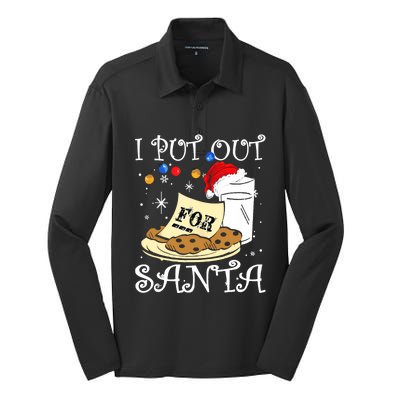 I Put Out For Santa Milk And Cookies Christmas Funny Sarcasm Silk Touch Performance Long Sleeve Polo