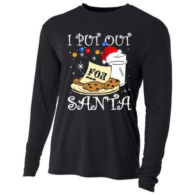 I Put Out For Santa Milk And Cookies Christmas Funny Sarcasm Cooling Performance Long Sleeve Crew