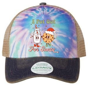 I Put Out For Santa Funny Milk And Cookie Christmas Retro Legacy Tie Dye Trucker Hat