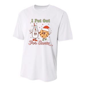 I Put Out For Santa Funny Milk And Cookie Christmas Retro Youth Performance Sprint T-Shirt