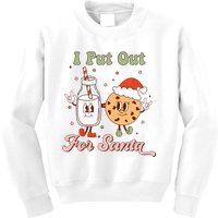 I Put Out For Santa Funny Milk And Cookie Christmas Retro Kids Sweatshirt