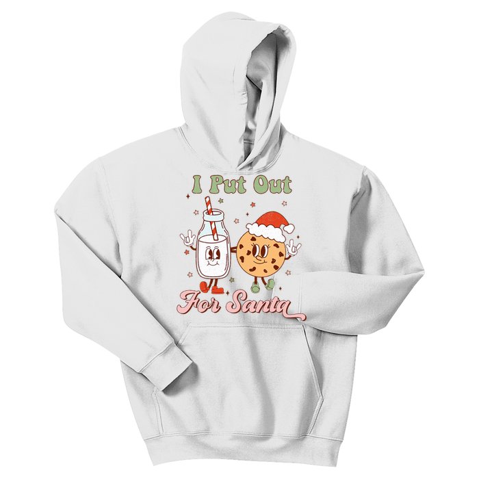 I Put Out For Santa Funny Milk And Cookie Christmas Retro Kids Hoodie