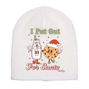 I Put Out For Santa Funny Milk And Cookie Christmas Retro Short Acrylic Beanie