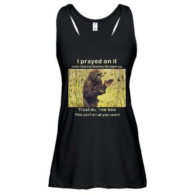 I Prayed On It And I Told The Enemy Straight Up Ladies Essential Flowy Tank