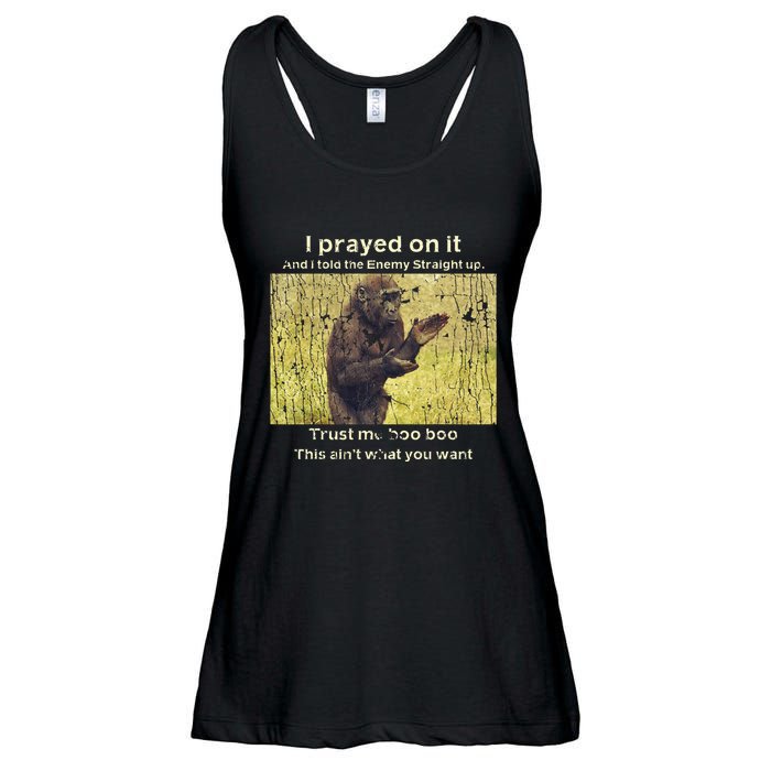 I Prayed On It And I Told The Enemy Straight Up Ladies Essential Flowy Tank