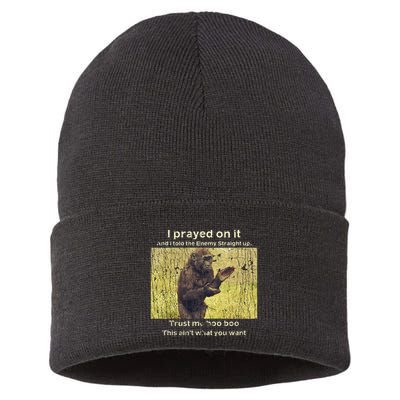 I Prayed On It And I Told The Enemy Straight Up Sustainable Knit Beanie