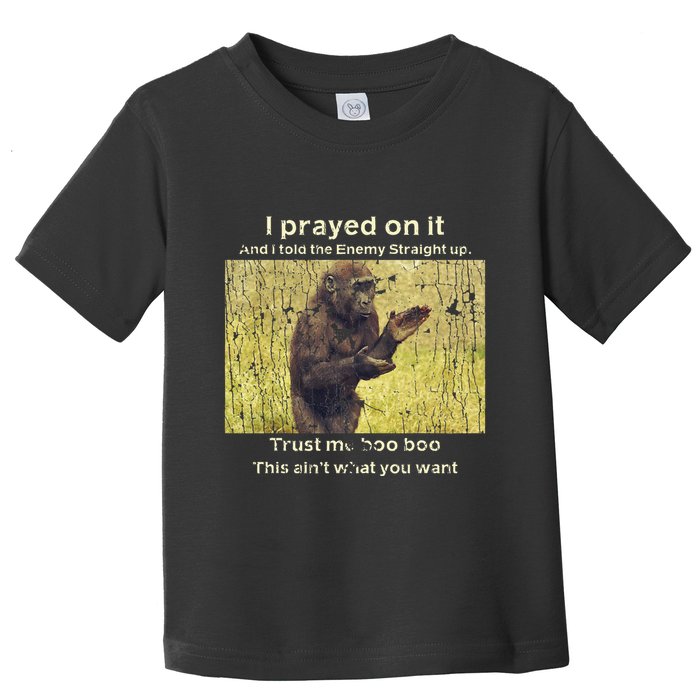 I Prayed On It And I Told The Enemy Straight Up Toddler T-Shirt