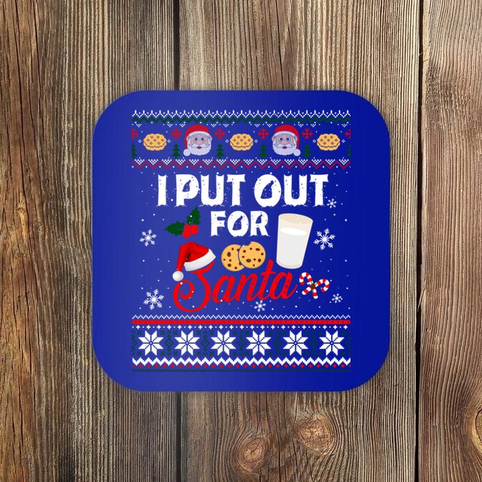 I Put Out For Santa Funny Christmas Cookies And Milk Ugly Great Gift Coaster