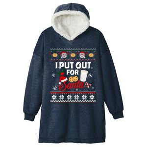 I Put Out For Santa Funny Christmas Cookies And Milk Ugly Great Gift Hooded Wearable Blanket