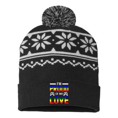 Im Proud Of My Love Pride T Design USA-Made Snowflake Beanie