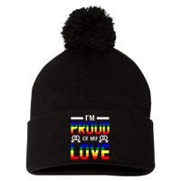 Im Proud Of My Love Pride T Design Pom Pom 12in Knit Beanie