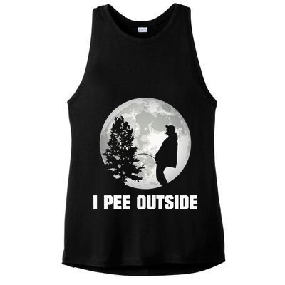 I Pee Outside I Love Peeing Outside Funny Camping Ladies PosiCharge Tri-Blend Wicking Tank