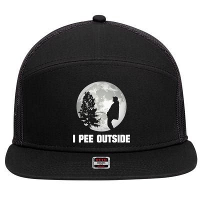 I Pee Outside I Love Peeing Outside Funny Camping 7 Panel Mesh Trucker Snapback Hat