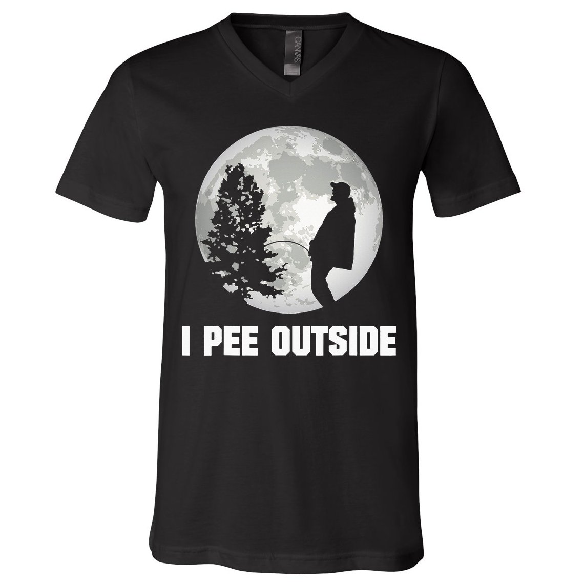 I Pee Outside I Love Peeing Outside Funny Camping V-Neck T-Shirt