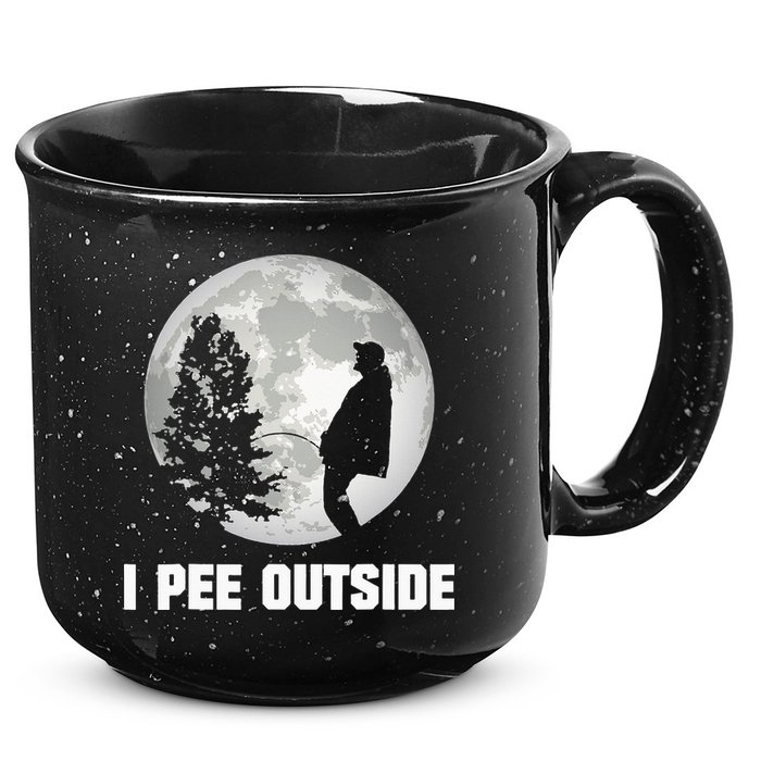 I Pee Outside I Love Peeing Outside Funny Camping 15oz Campfire Ceramic Mug