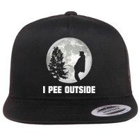 I Pee Outside I Love Peeing Outside Funny Camping Flat Bill Trucker Hat