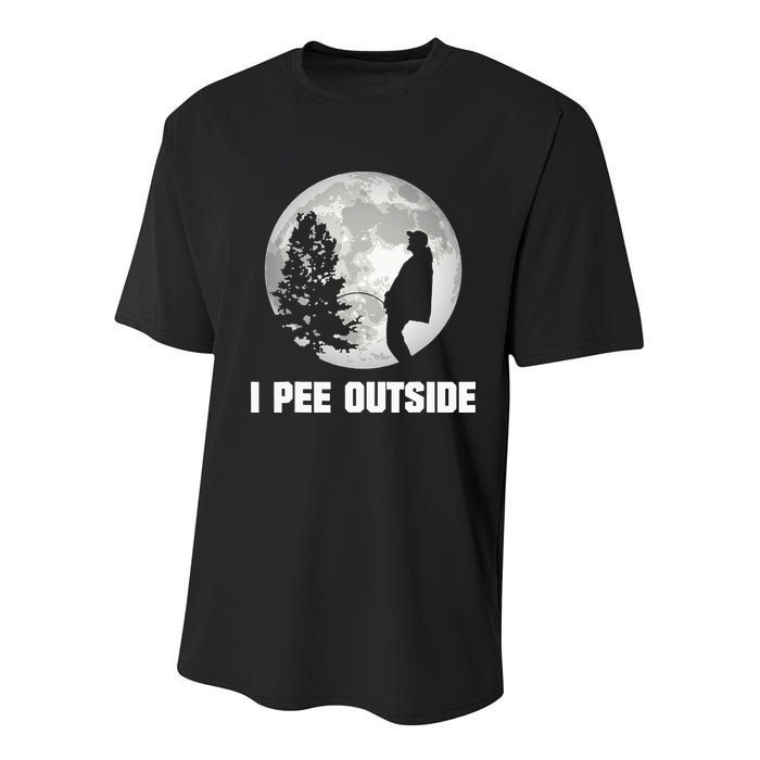 I Pee Outside I Love Peeing Outside Funny Camping Youth Performance Sprint T-Shirt
