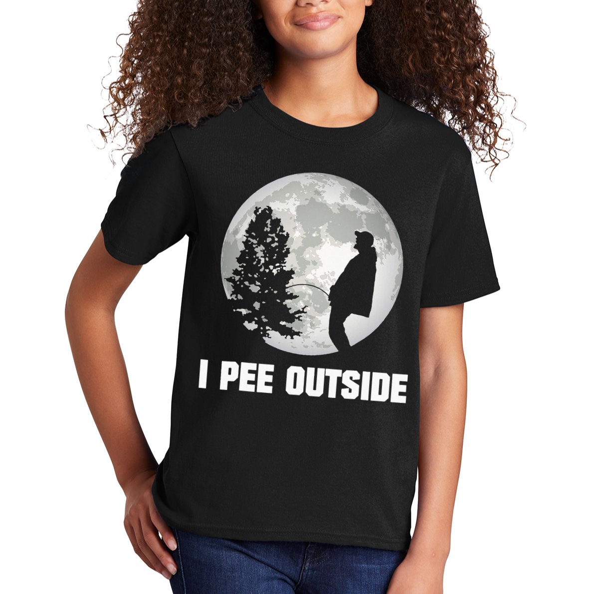 I Pee Outside I Love Peeing Outside Funny Camping Kids T-Shirt