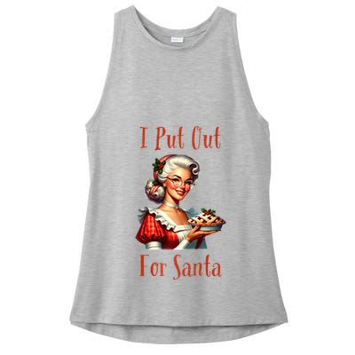 I Put Out For Santa (Mrs Claus with Pie) Funny Ladies PosiCharge Tri-Blend Wicking Tank