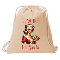 I Put Out For Santa (Mrs Claus with Pie) Funny Drawstring Bag
