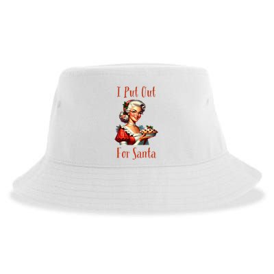 I Put Out For Santa (Mrs Claus with Pie) Funny Sustainable Bucket Hat