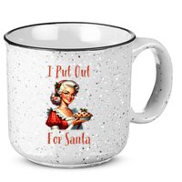 I Put Out For Santa (Mrs Claus with Pie) Funny 15oz Campfire Ceramic Mug