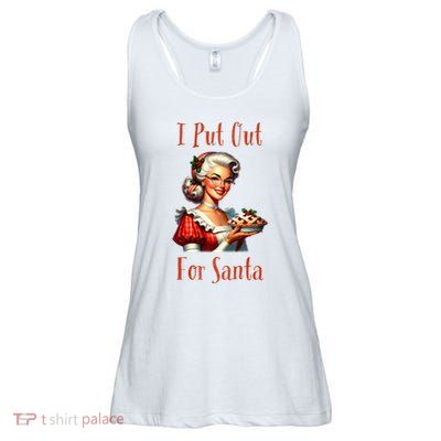 I Put Out For Santa (Mrs Claus with Pie) Funny Ladies Essential Flowy Tank