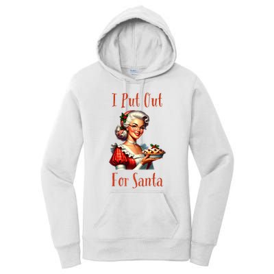 I Put Out For Santa (Mrs Claus with Pie) Funny Women's Pullover Hoodie