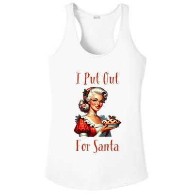 I Put Out For Santa (Mrs Claus with Pie) Funny Ladies PosiCharge Competitor Racerback Tank