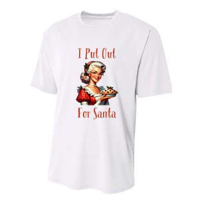I Put Out For Santa (Mrs Claus with Pie) Funny Youth Performance Sprint T-Shirt