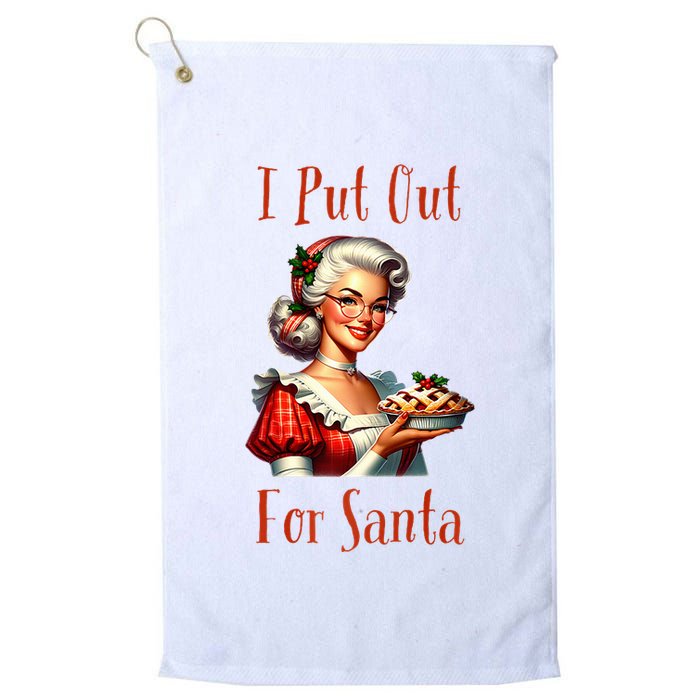 I Put Out For Santa (Mrs Claus with Pie) Funny Golf Towel
