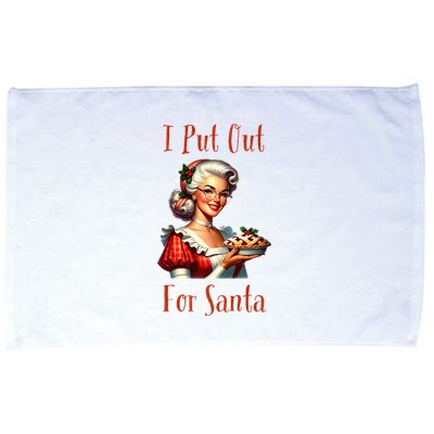 I Put Out For Santa (Mrs Claus with Pie) Funny Microfiber Hand Towel