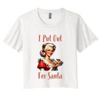 I Put Out For Santa (Mrs Claus with Pie) Funny Crop Top