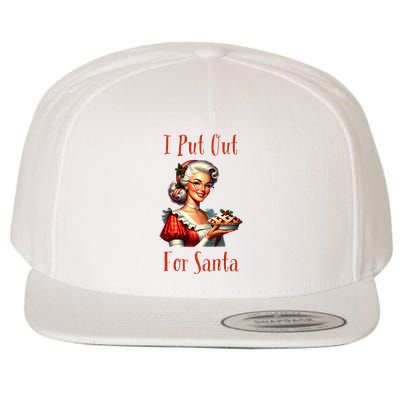 I Put Out For Santa (Mrs Claus with Pie) Funny Wool Snapback Cap
